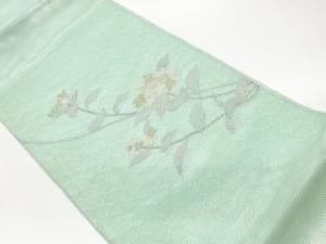 紗花に枝葉模様織り出し袋帯